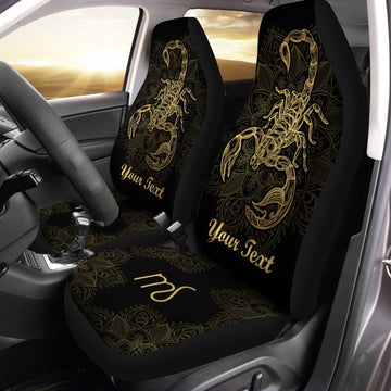 Personalized Zodiac Scorpio Car Seat Covers Custom Name Car Accessories - Gearcarcover - 1