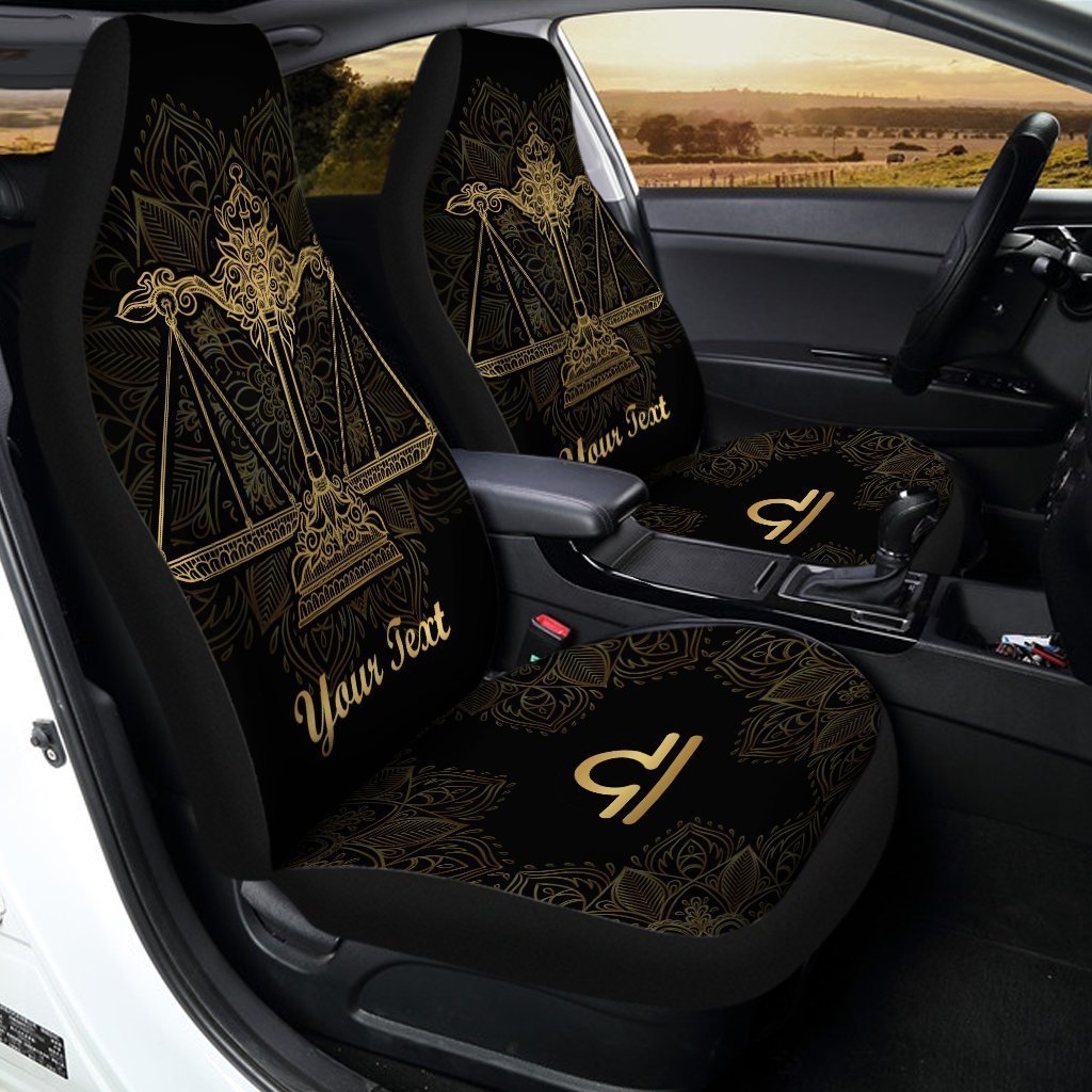 Personalized Zodiac Sign Libra Car Seat Covers Custom Name Car Accessories - Gearcarcover - 3