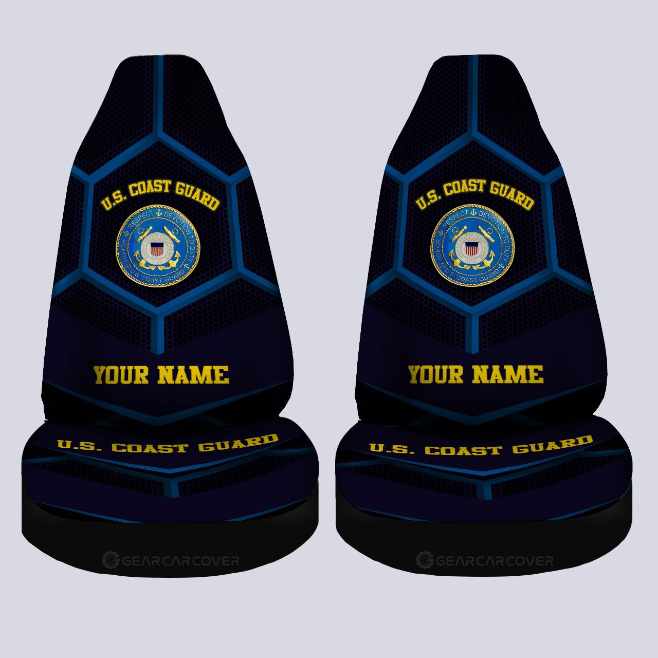 Personalzied U.S. Coast Guard Car Seat Covers Customized Name US Military Car Accessories - Gearcarcover - 4