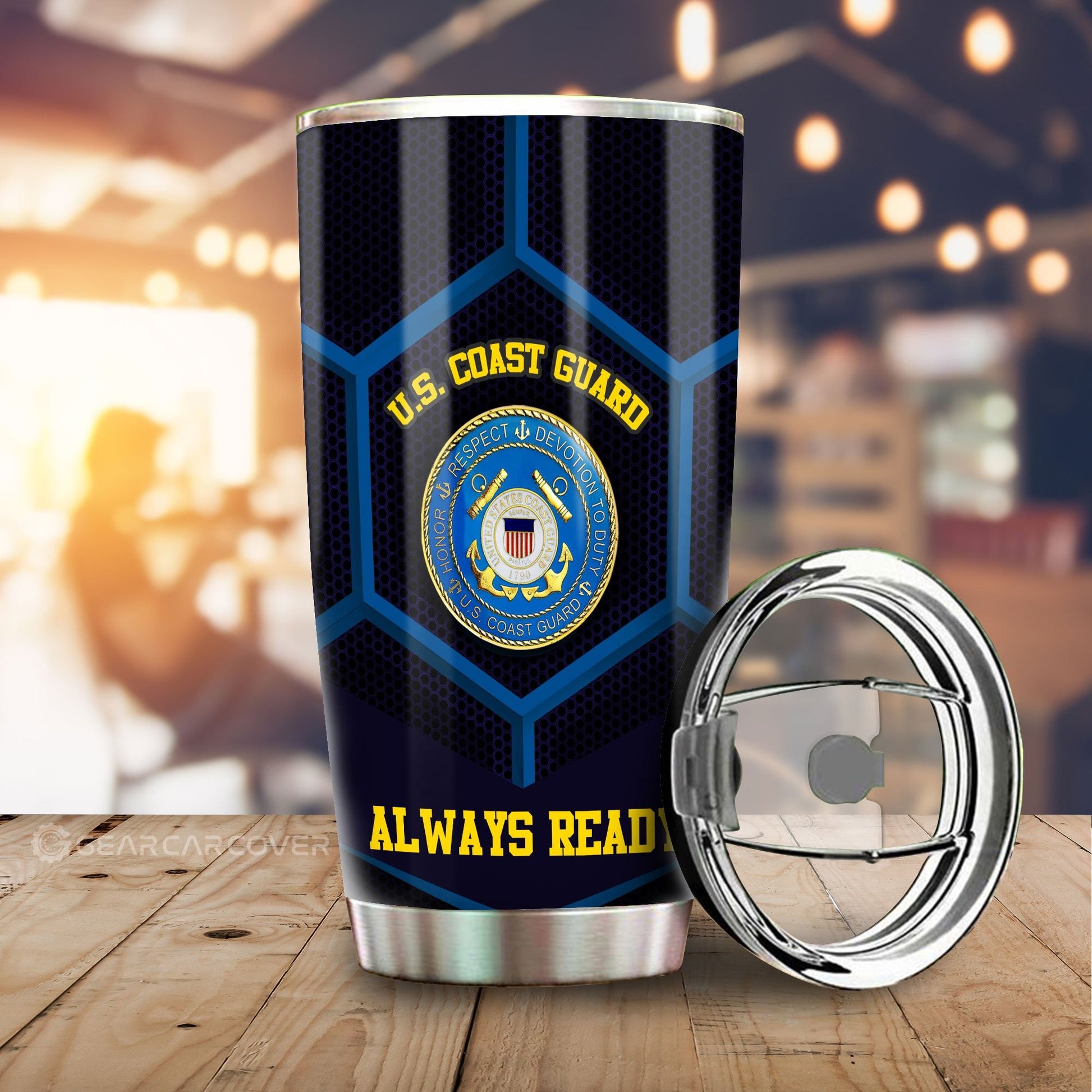 Personalzied U.S. Coast Guard Tumbler Cup Customized Name US Military Car Accessories - Gearcarcover - 2