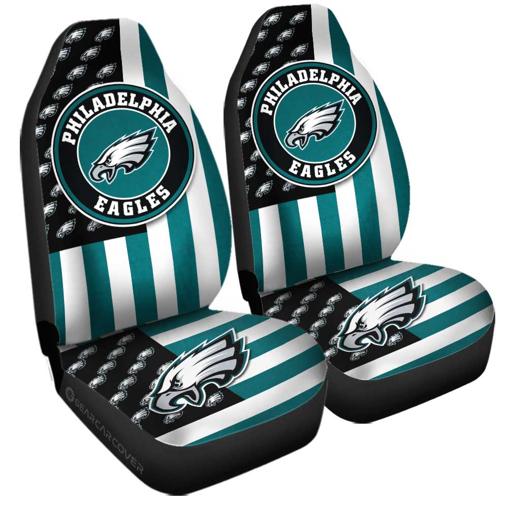 Philadelphia Eagles Car Seat Covers Custom US Flag Style - Gearcarcover - 3