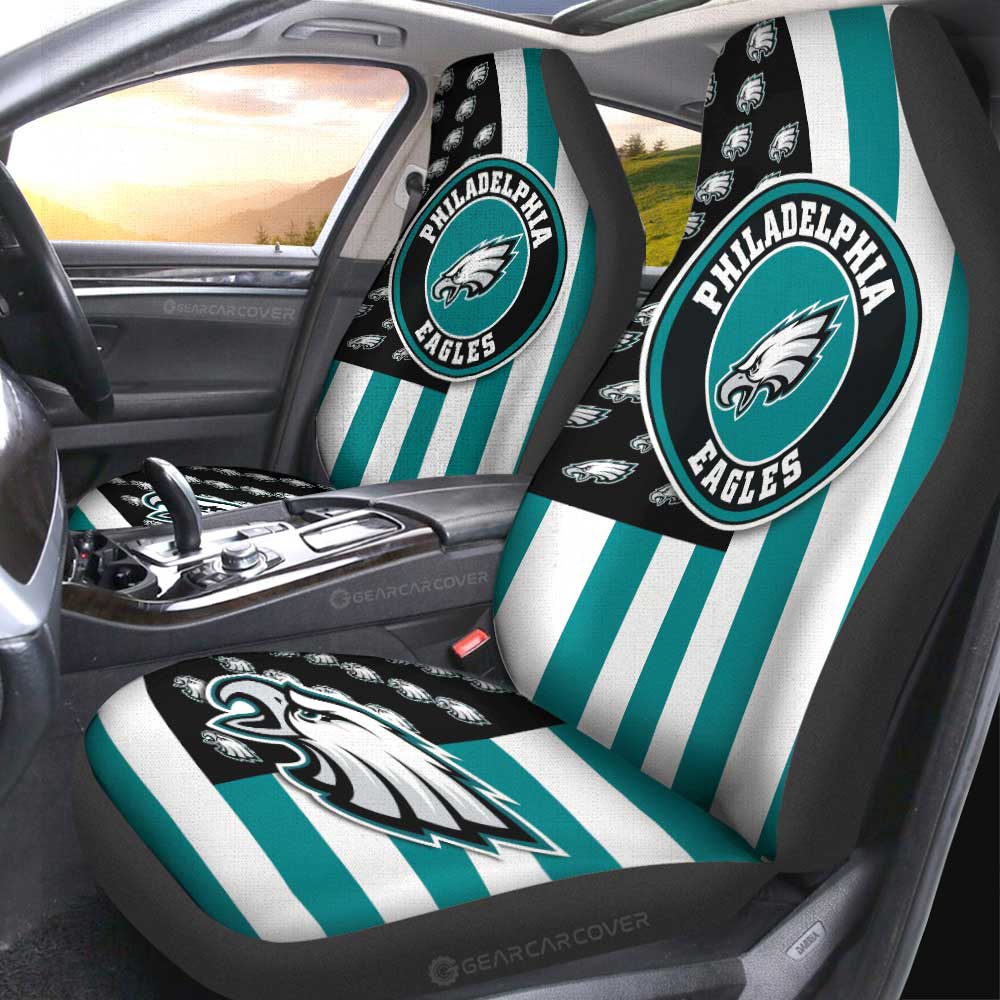 Philadelphia Eagles Car Seat Covers Custom US Flag Style - Gearcarcover - 2
