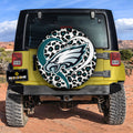 Philadelphia Eagles Spare Tire Cover Custom Leopard Heart For Fans - Gearcarcover - 2