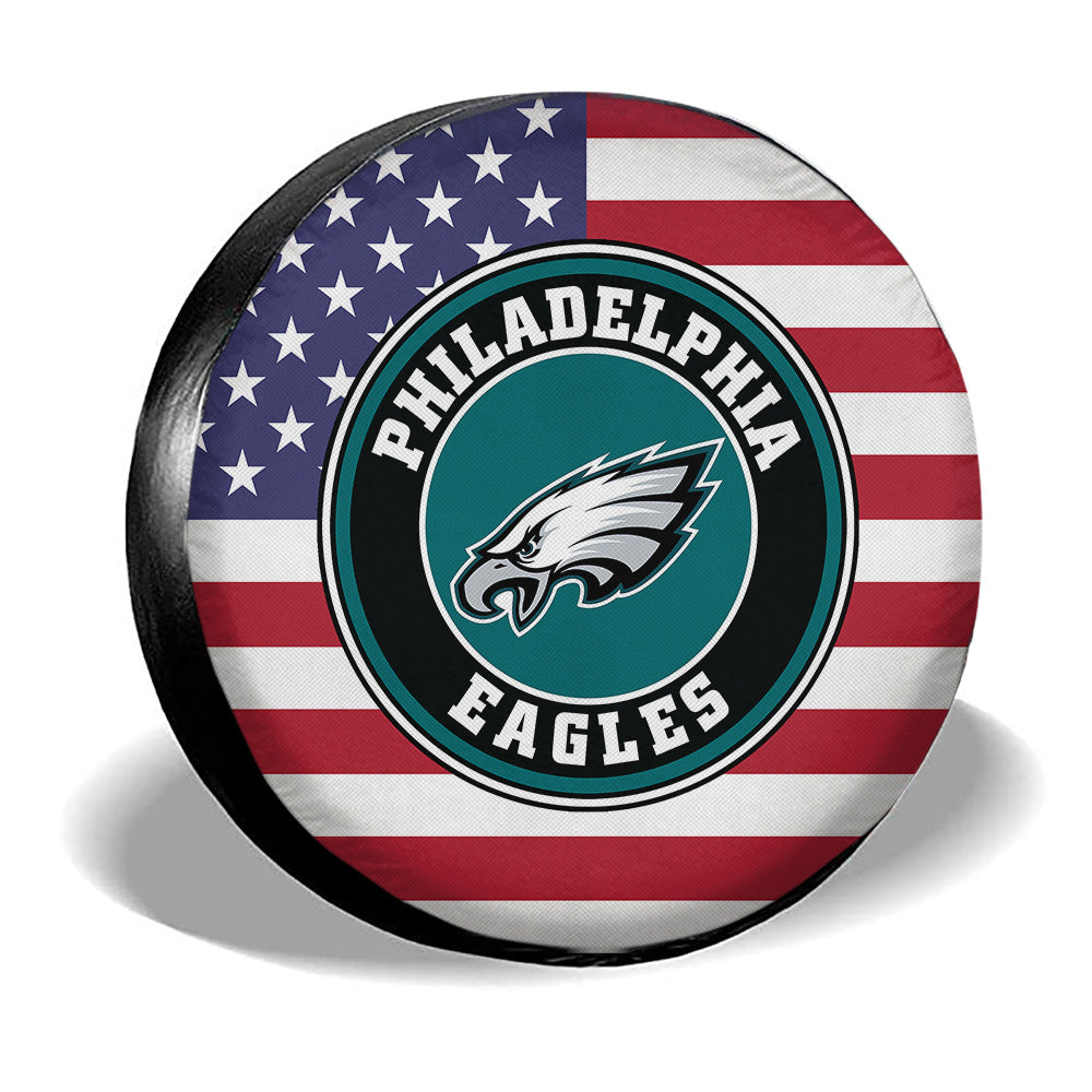 Philadelphia Eagles Spare Tire Covers Custom US Flag Style - Gearcarcover - 3