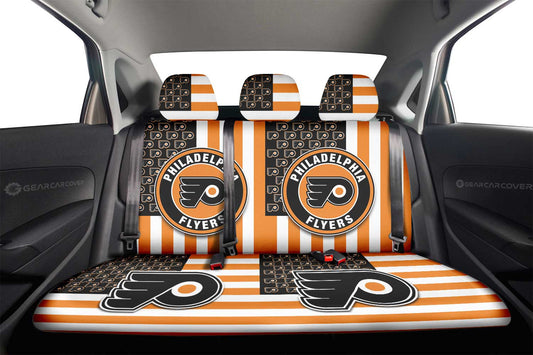 Philadelphia Flyers Car Back Seat Cover Custom US Flag Style - Gearcarcover - 2