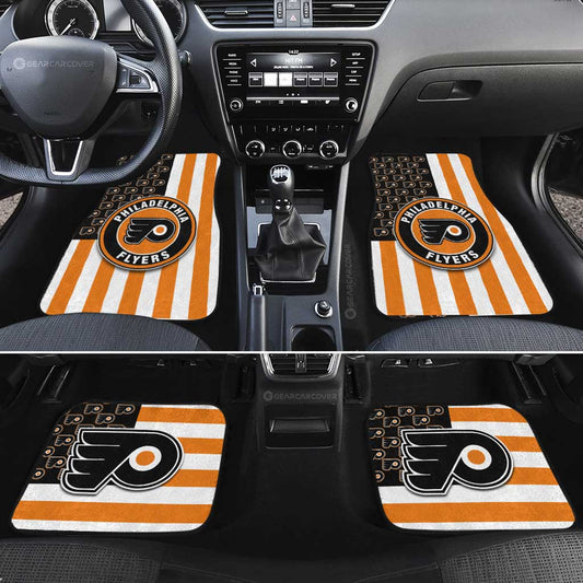 Philadelphia Flyers Car Floor Mats Custom US Flag Style - Gearcarcover - 2