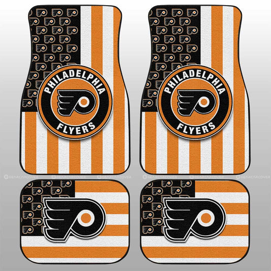 Philadelphia Flyers Car Floor Mats Custom US Flag Style - Gearcarcover - 1