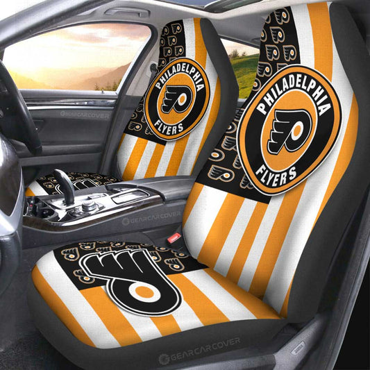 Philadelphia Flyers Car Seat Covers Custom US Flag Style - Gearcarcover - 2