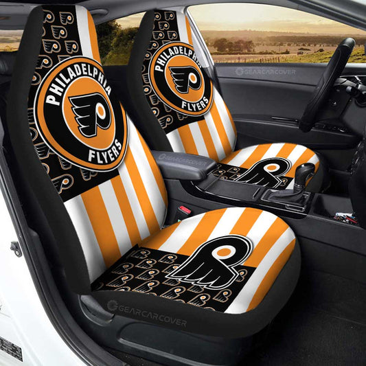 Philadelphia Flyers Car Seat Covers Custom US Flag Style - Gearcarcover - 1
