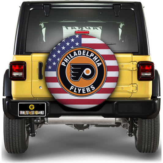 Philadelphia Flyers Spare Tire Covers Custom US Flag Style - Gearcarcover - 1