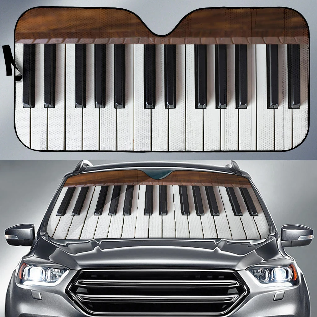 Piano Car Sunshade Custom Car Accessories For Music Lover - Gearcarcover - 1