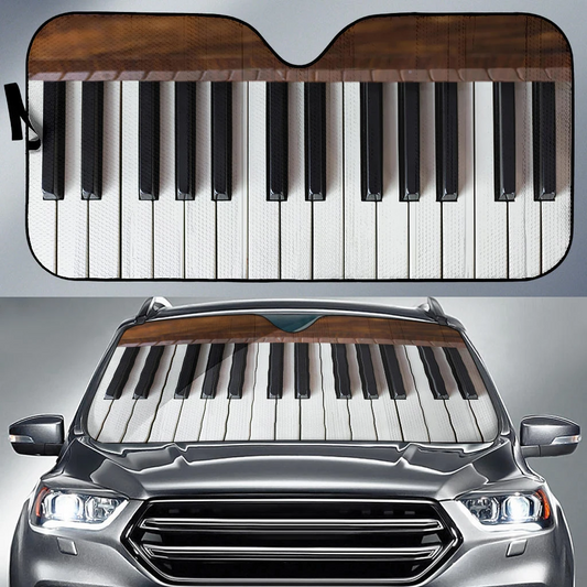 Piano Car Sunshade Custom Car Accessories For Music Lover - Gearcarcover - 1