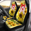 Pig Sunflower Car Seat Covers Cute Car Accessories - Gearcarcover - 1