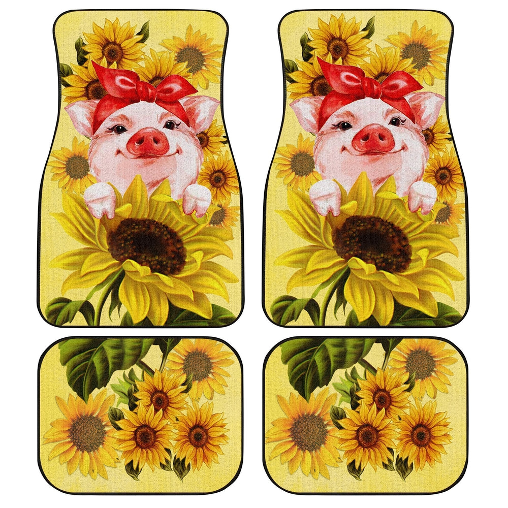 Pig Sunflower Custom Car Floor Mats - Gearcarcover - 1