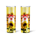 Pig Sunflower Custom Tall Glitter Tumbler - Gearcarcover - 2