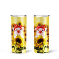 Pig Sunflower Custom Tall Glitter Tumbler - Gearcarcover - 1