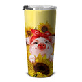 Pig Sunflower Custom Tumbler Stainless Steel - Gearcarcover - 5