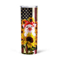 Pig Sunflower Tall Glitter Tumbler Custom American Flag - Gearcarcover - 4