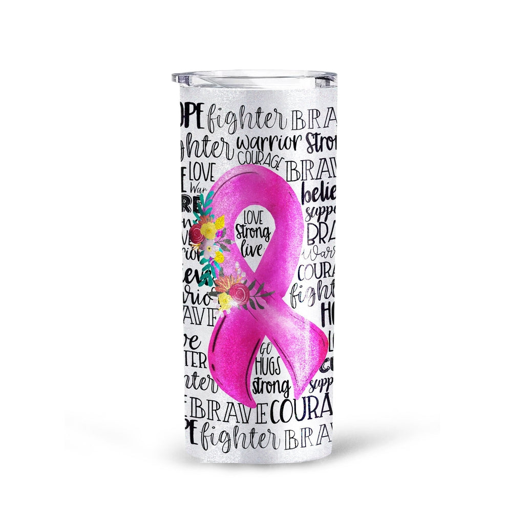 Pink Breast Cancer Awareness Tall Glitter Tumbler - Gearcarcover - 3