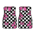Pink Butterfly Car Floor Mats Custom Checkerboard Car Accessories - Gearcarcover - 2
