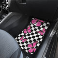 Pink Butterfly Car Floor Mats Custom Checkerboard Car Accessories - Gearcarcover - 5