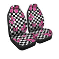 Pink Butterfly Car Seat Covers Custom Checkerboard Car Accessories - Gearcarcover - 3