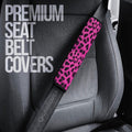Pink Cheetah Skin Seat Belt Covers Custom Animal Skin Printed Car Interior Accessories - Gearcarcover - 3