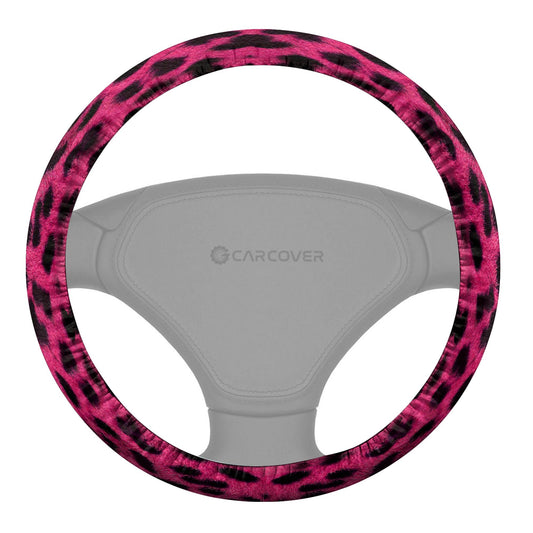 Pink Cheetah Skin Steering Wheel Cover Custom Animal Skin Printed Car Interior Accessories - Gearcarcover - 1