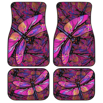 Pink Dragonfly Car Floor Mats Custom Auto Car Accessories - Gearcarcover - 1