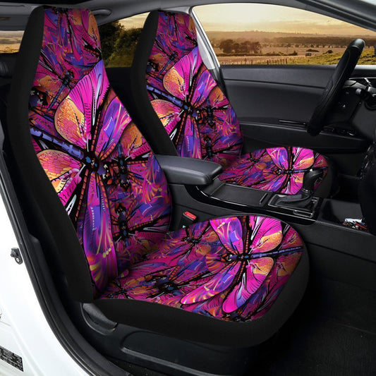 Pink Dragonfly Car Seat Covers Custom Pink Car Accessories - Gearcarcover - 2