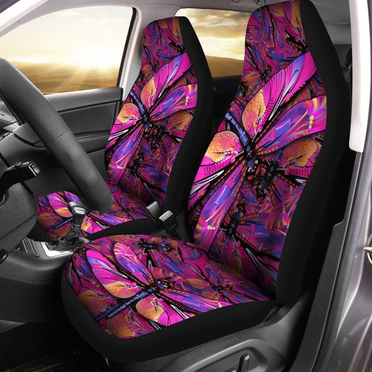 Pink Dragonfly Car Seat Covers Custom Pink Car Accessories - Gearcarcover - 1