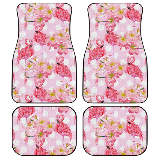 Pink Flamingo Car Floor Mats Custom Flower Car Accessories - Gearcarcover - 1