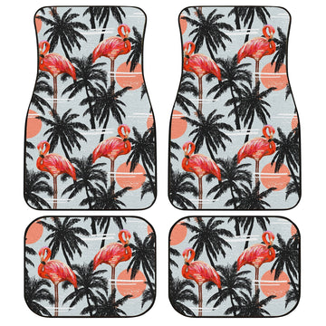 Pink Flamingo Car Floor Mats Custom Hawaiian Car Accessories - Gearcarcover - 1