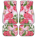 Pink Flamingo Car Floor Mats Custom Hibiscus Flower Car Interior Accessories - Gearcarcover - 1