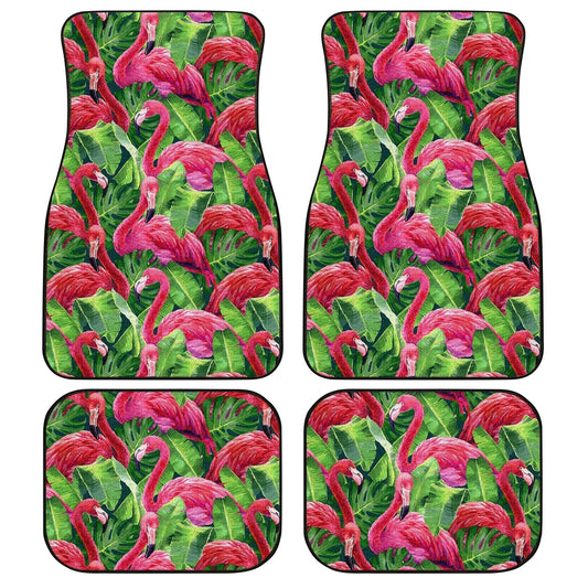 Pink Flamingo Car Floor Mats Custom Tropical Flamingo Car Accessories - Gearcarcover - 1