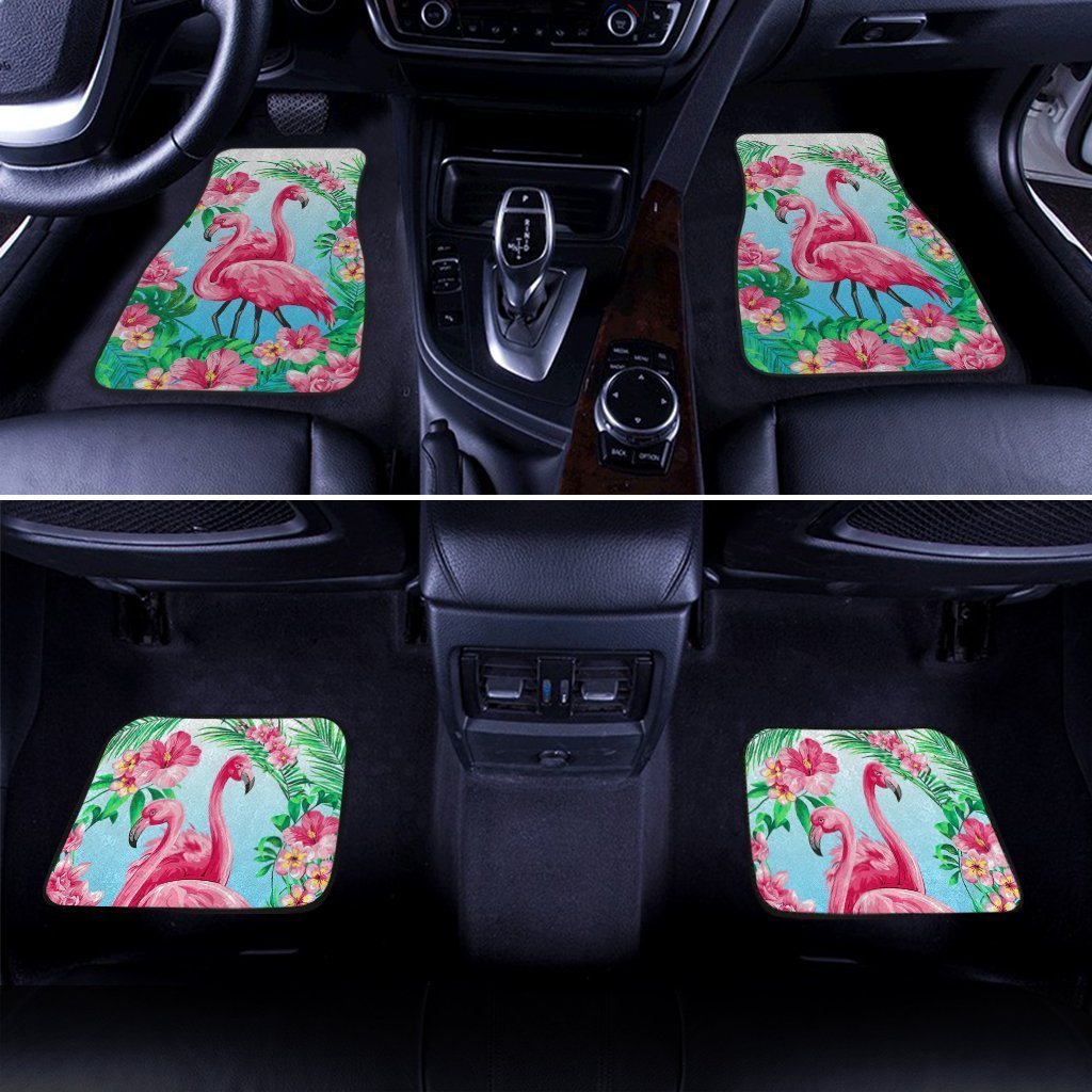 Pink Flamingo Car Floor Mats Custom Tropical Flower Car Accessories - Gearcarcover - 2