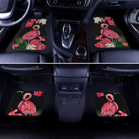 Pink Flamingo Car Floor Mats Custom Tropical Flower Car Interior Accessories - Gearcarcover - 2