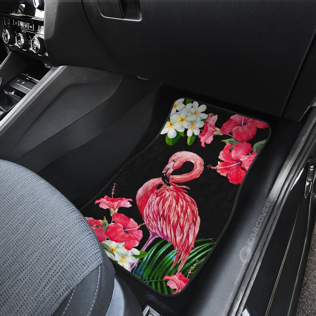 Pink Flamingo Car Floor Mats Custom Tropical Flower Car Interior Accessories - Gearcarcover - 4