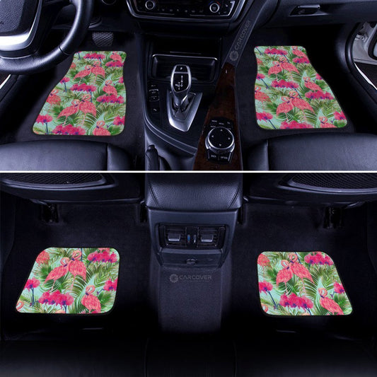 Pink Flamingo Car Floor Mats Custom Tropical Leaf Car Accessories - Gearcarcover - 2