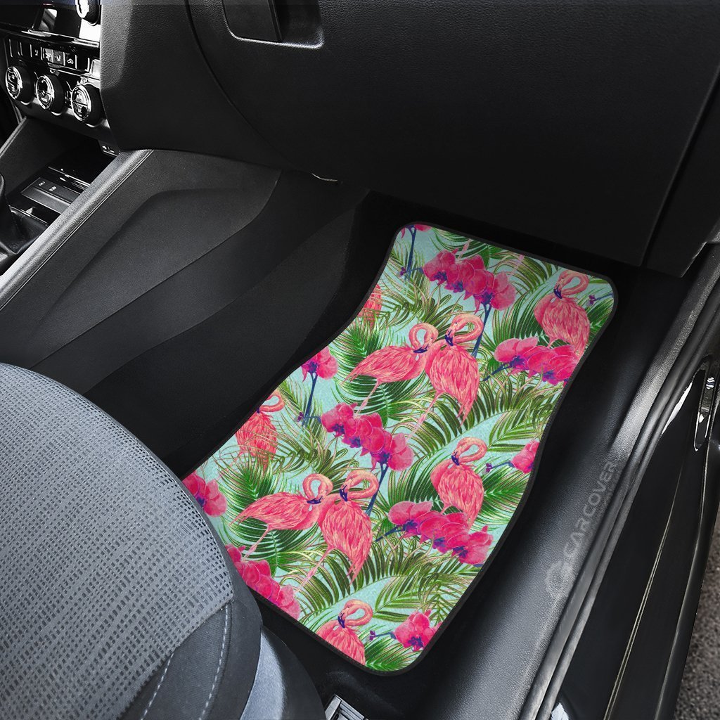 Pink Flamingo Car Floor Mats Custom Tropical Leaf Car Accessories - Gearcarcover - 4