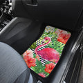 Pink Flamingo Car Floor Mats Custom Tropical Leaves Hibiscus Flower Car Interior Accessories - Gearcarcover - 4