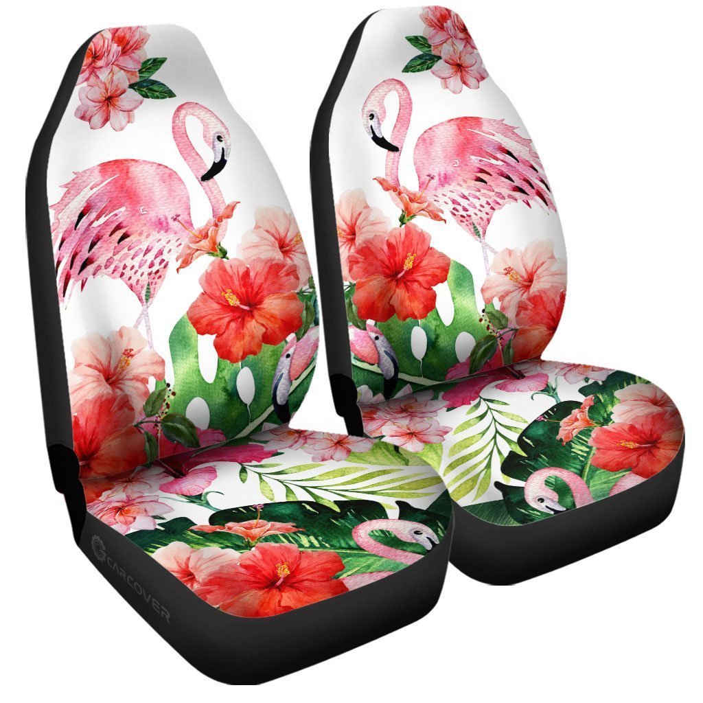 Pink Flamingo Car Seat Covers Custom Cool Car Interior Accessories - Gearcarcover - 3