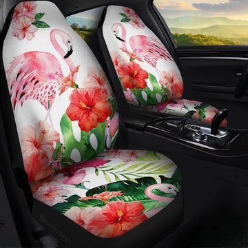 Pink Flamingo Car Seat Covers Custom Cool Car Interior Accessories - Gearcarcover - 1