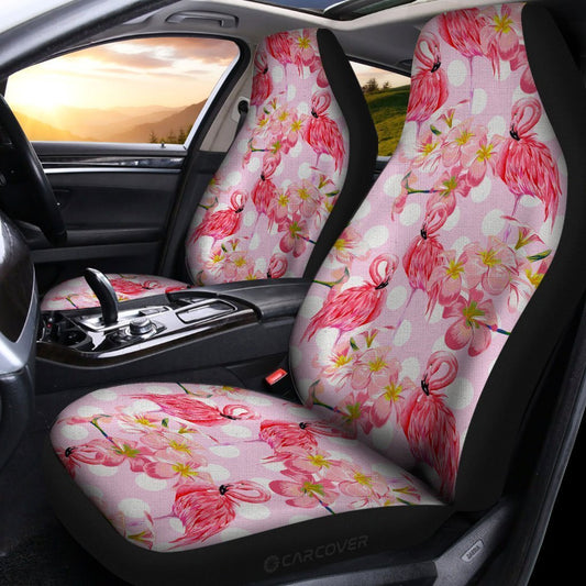 Pink Flamingo Car Seat Covers Custom Flower Car Interior Accessories - Gearcarcover - 2