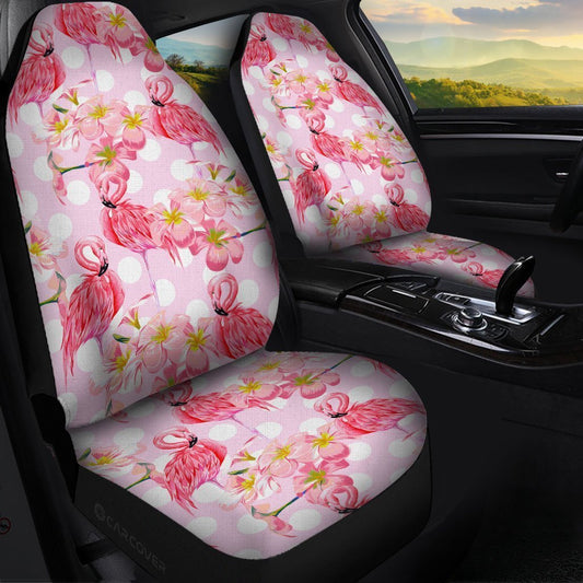 Pink Flamingo Car Seat Covers Custom Flower Car Interior Accessories - Gearcarcover - 1