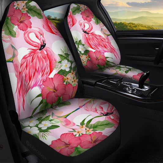 Pink Flamingo Car Seat Covers Custom Hibiscus Flower Car Interior Accessories - Gearcarcover - 1