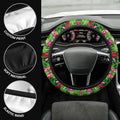 Pink Flamingo Steering Wheel Covers Custom Tropical Leaves Car Accessories - Gearcarcover - 3