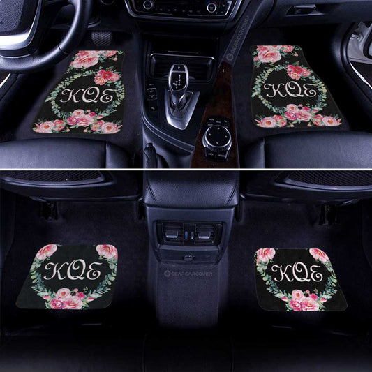 Pink Flowers Car Floor Mats Custom Personalized Name Car Accessories - Gearcarcover - 2