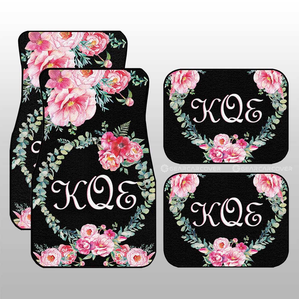 Pink Flowers Car Floor Mats Custom Personalized Name Car Accessories - Gearcarcover - 3