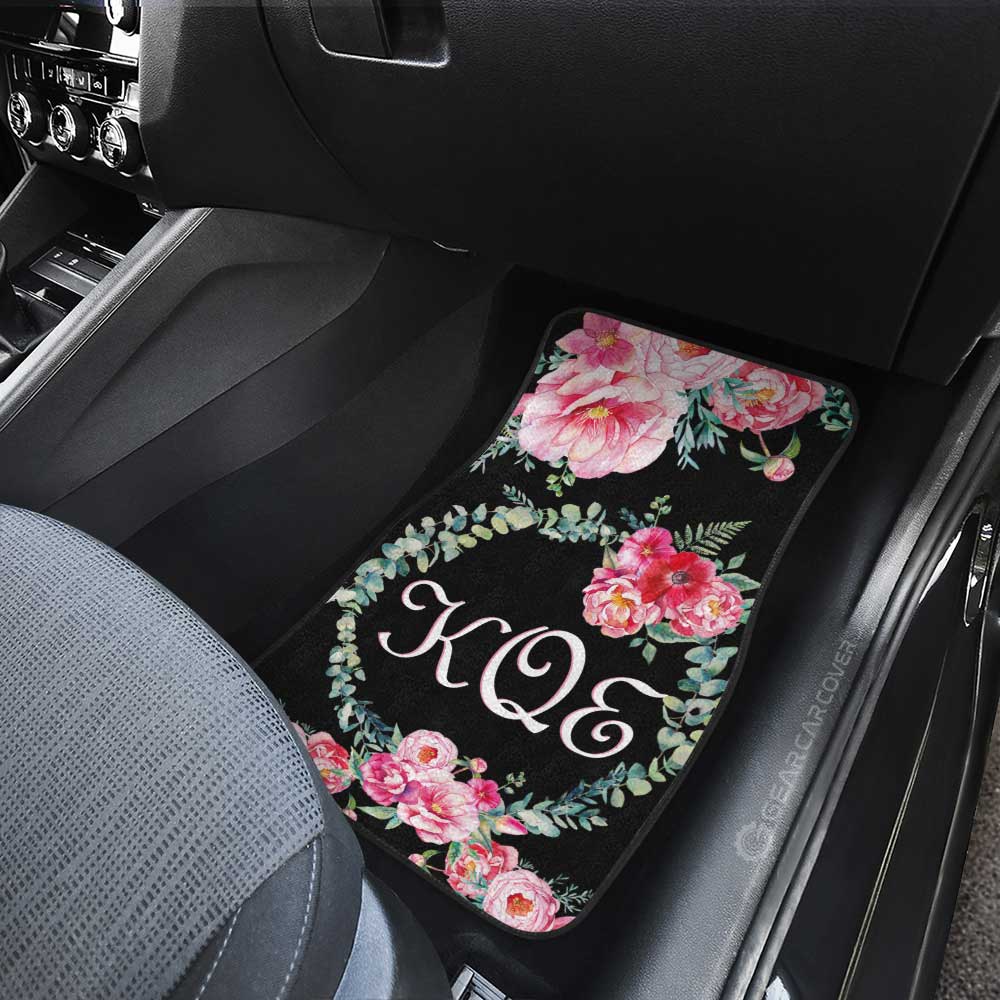 Pink Flowers Car Floor Mats Custom Personalized Name Car Accessories - Gearcarcover - 4
